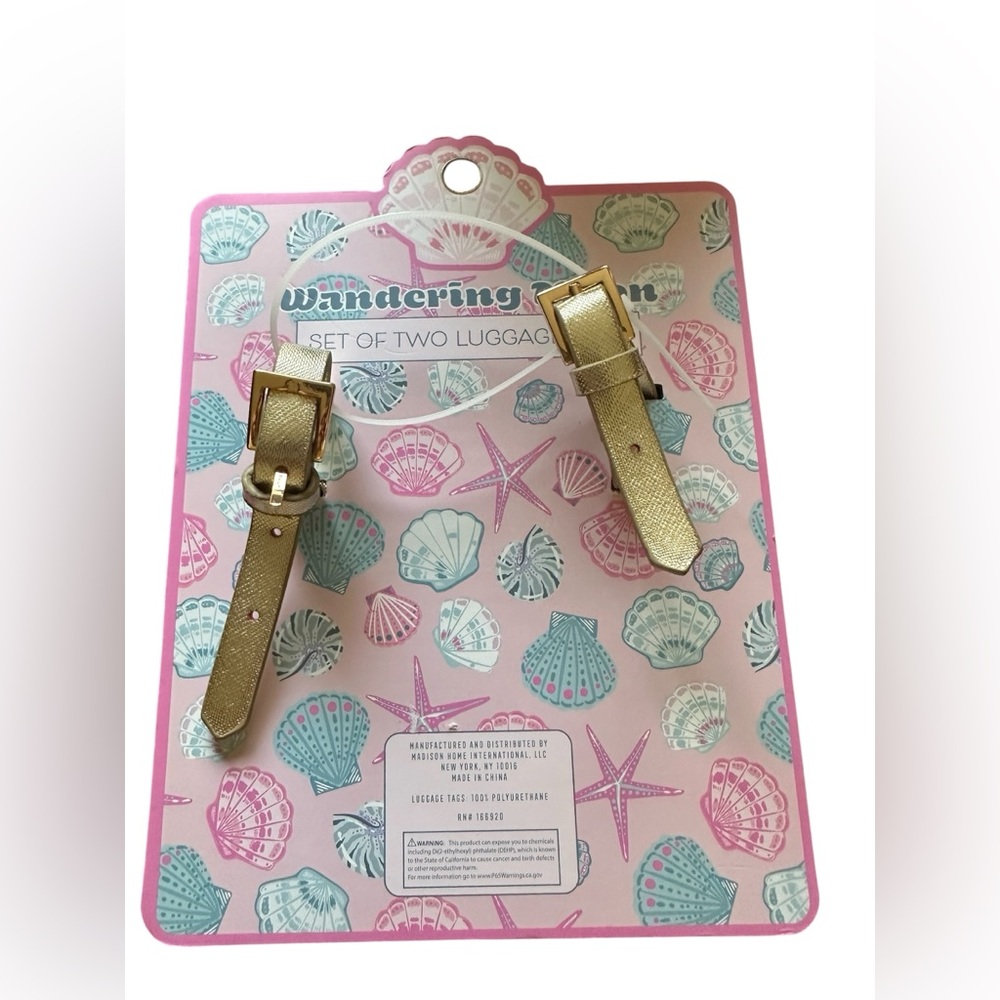 Gold Shell Luggage Tags - Picture 2 of 2
